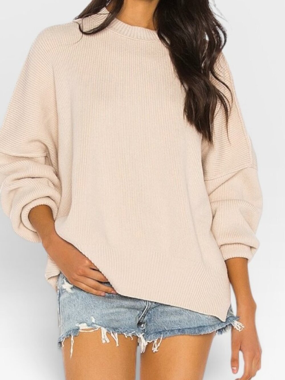Free People Easy Street Tunic Sweater Sand